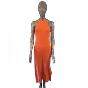 NWOT. Old Navy Vibrant Orange Maxi Bodycon Dress